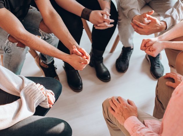 People talking in support group